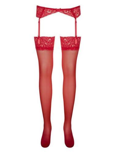 XL Black or Red Sizes XS Ann Summers Glossy Stocking & Suspender Belt Set 