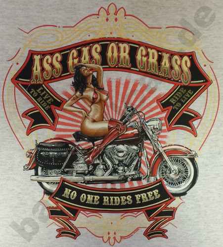 T-Shirt #460 ASS GAS OR GRAS Route 66 Biker USA Custombike Hot Rod USA Pin Up