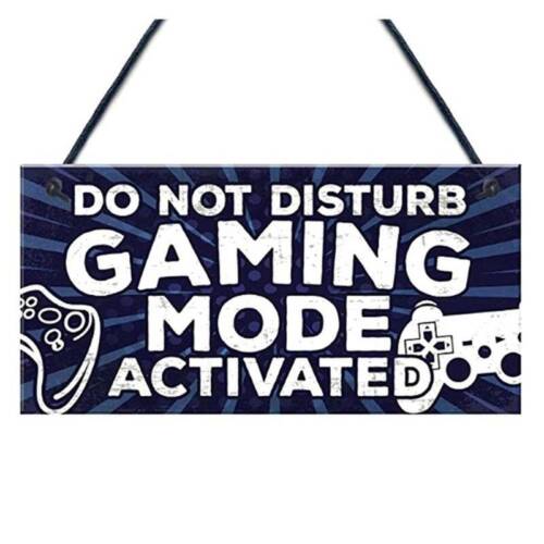 Gaming Mode Activated Do Not Disturb Wooden Plaque Sign Hanging Gift lskn 