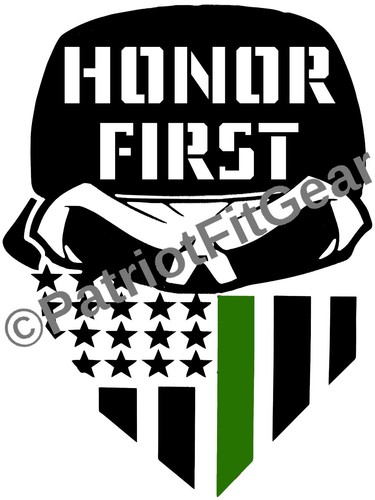 Border Patrol,Honor First,Skull,Thin Green Line,Stickers,Custom Vinyl Decal