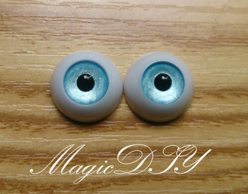 16mm Hand Made BJD Doll Eyes Pearlized Blue Acrylic Half Ball