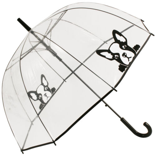 French Bulldog Clear See-through Dome Umbrella 