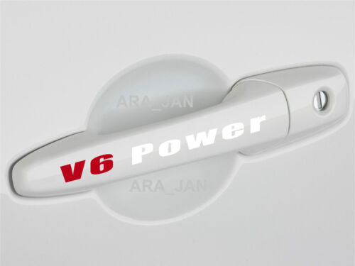 V6 POWER Sport Decal Sticker Racing Car Door Handle logo emblem Motorsport 2 PCS