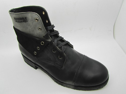Sendra 11934 Uomini Alla Caviglia Chukka moto biker in pelle nera con lacci