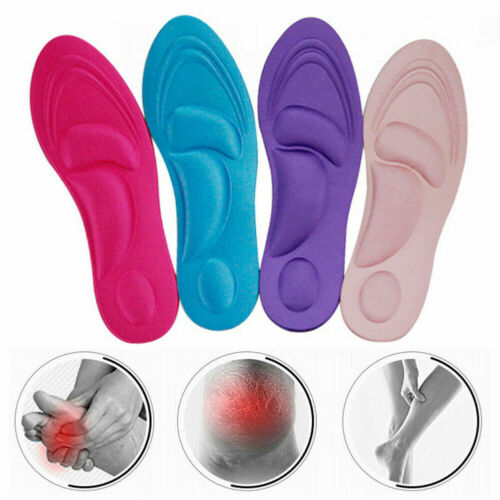 Details about   Woman 4D Sponge Pain Relief Insoles Arch Support Cut Shoe Pad Soft Foot Care 2x 