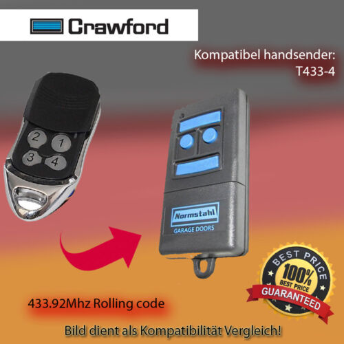 CRAWFORD T433-4 kompatibel Sender Replacement der Fernbedienung