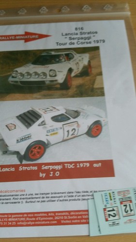 DECALS 1//43 REF 0816 LANCIA STRATOS SERPAGGI TOUR DE CORSE 1979 RALLYE RALLY WRC