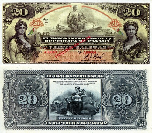PANAMA 20 Balboas Fun-Fantasy ART Banknote Private Issue Currency Specimen Bill