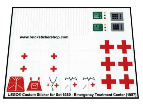 Precut Custom Replacement Stickers for Lego Set 6380 Emergency Treatment Cente 