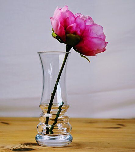 Transparent 3 Choice Ribbed Table Single Stem Flower Vase Hand Crafted