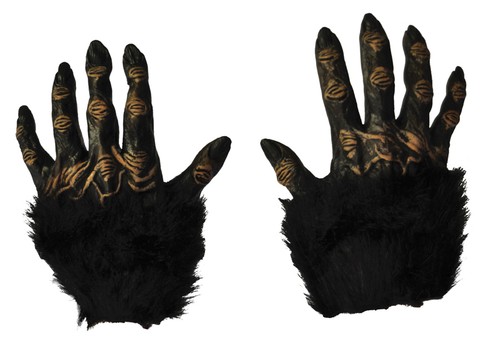 HALLOWEEN ADULT MONKEY APE GORILLA GLOVES HANDS PROP