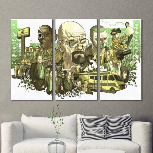Breaking Bad Characters Heisenberg 3PCS HD Canvas Print Home Decor Room Wall Art 