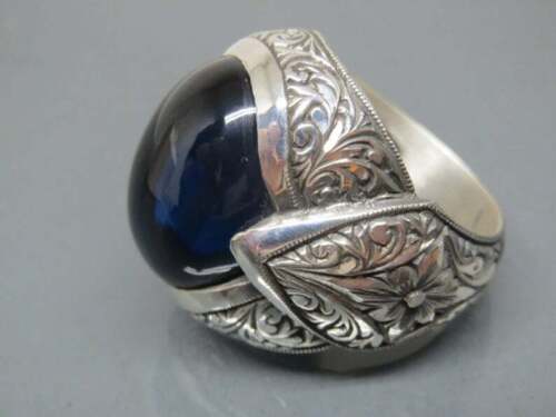 Details about   925 Sterling Silver Natural Certified 9 Ct  Sapphire Stone Valentines Mens Ring 