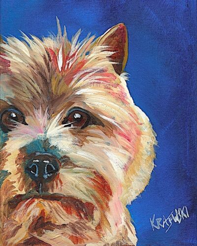Cairn Terrier Dog 8x10 Art PRINT Signed by Artist Ron Krajewski Painting   