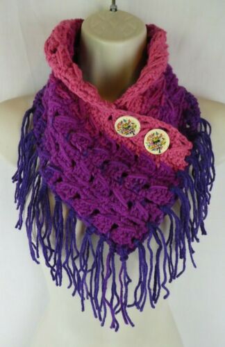 Simply Elegant crochet neck warmer fringe scarf craft shows PATTERN ONLY