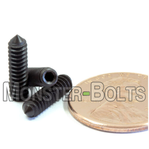 CONE Point Socket SET Qty 10 #6-32 x 1/2" Black Alloy Steel GRUB SCREWS 