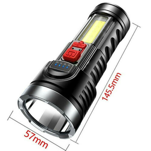 600lm Superhell Taschenlampe LED Taktisches Arbeitslicht USB Wiederaufladbare 