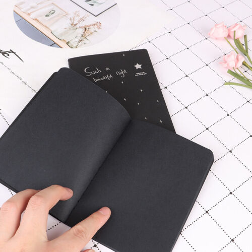 Black Paper Sketch Book Diary Soft Cover For Drawing Painting School SuppYJAA