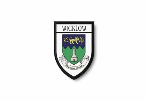 Patch printed shield embroidery border badge souvenir flag city county wicklow 