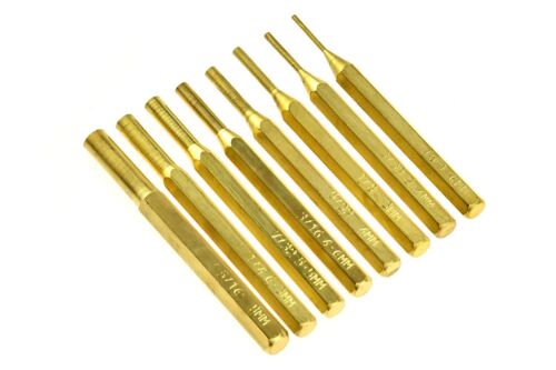 1//16/" to 5//16/" #ST1032B US FAST FREE SHIPPING IN ONE DAY 8pc Brass Punch Set