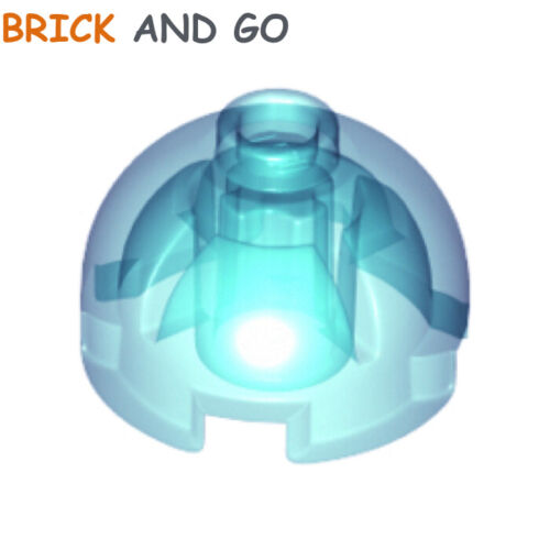 4 X LEGO 18841 Brick Round (Light Blue Trans Round Brick 2x2 Dome Top New