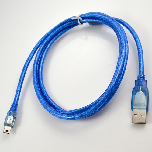 5FT//1.5M USB 2.0 A MALE TO MINI-B 5-PIN MALE Connector Cable PC Data Mac Blue