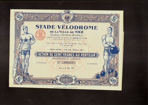 Stade Velodrome de la Ville de Nice France 1926 TOP DECO BICYCLE RACING BIKE