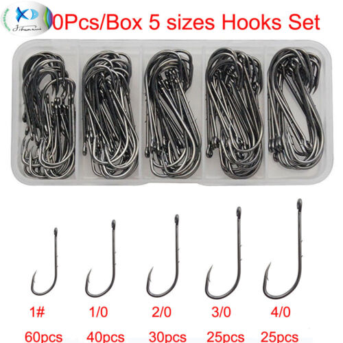 180pcs High Carbon Steel 92247 Baitholder Fish Hook Barb Beak Fishing Hooks Set