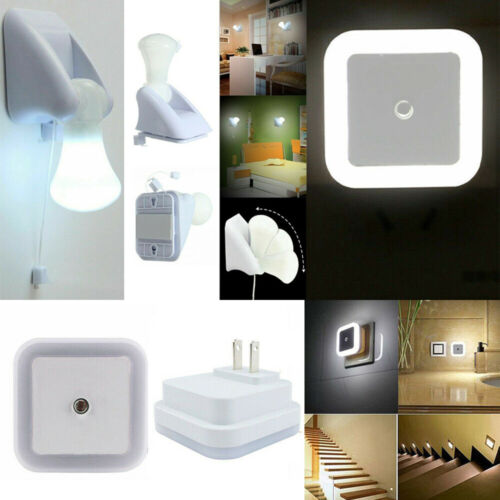 Portable LED Night Light Bulb Wall Plug In Auto Sensor US Or With Pull String ED
