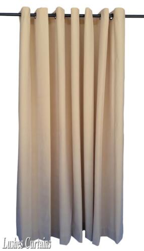 Beige 11 ft H Velvet Curtain Panel w/Ring Grommet Top Eyelets Long Window Drapes