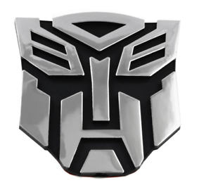 3D Metal Transformers Autobot Logo Emblem Badge Sticker Silver//Black Car Styling