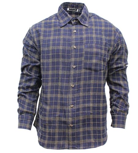 Mens Plaid Flannel Lumberjack Tartan Check Shirt Brushed Cotton Casual Top S-2XL 
