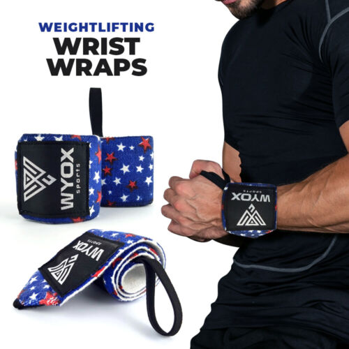 Weight Lifting Wraps Gym Fitness Training WYOX Wrist Support Workout Blue Star