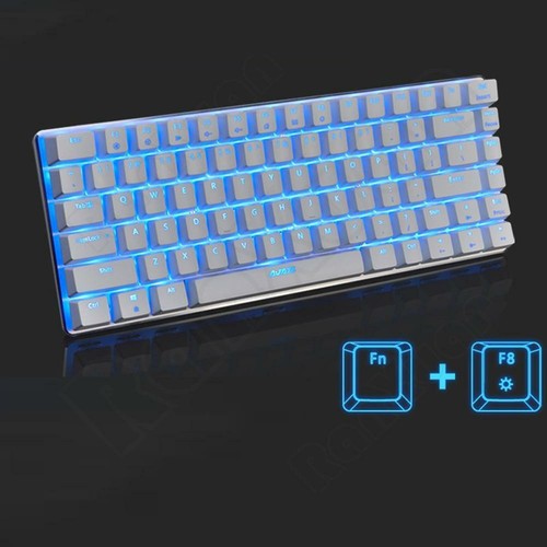 82 Keys Mini Gaming Mechanical Keyboard White Switch Blue Light NEW