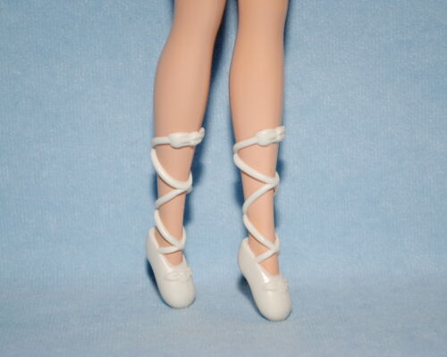 White Ballet Dance Shoes With Decorative Ribbon for BARBIE DANCE