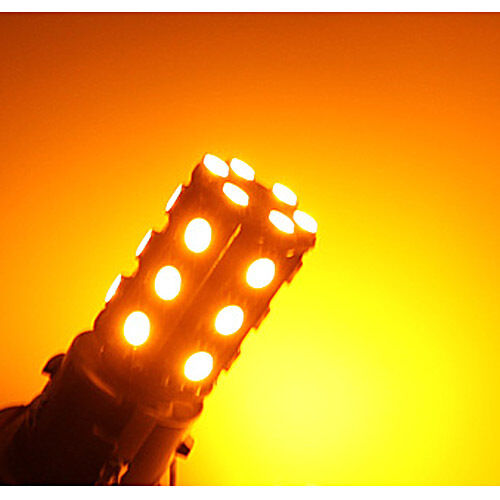 LED Front Head Turn Signal 2Way Light Bulb White Yellow 