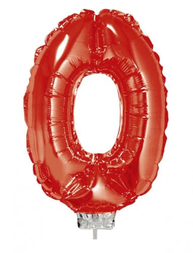 Zahlen rot 0-9 Folienballon 41 cm 