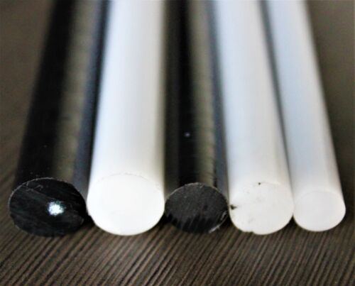 WHITE Acetal POM-C Plastic Round Bar Rod BLACK 245 mm Lengths NATURAL