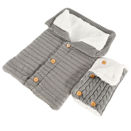 Winter Warm Knitted Wool Pushchair Stroller Footmuff Cosy Toes Handle Gloves Set