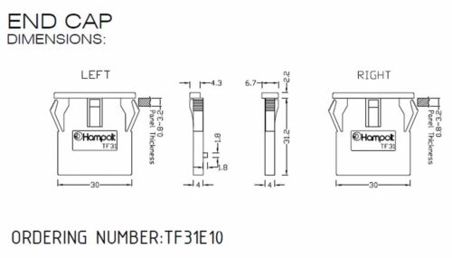20pair Plastic L+R End Caps TF31E10 for Thumbwheel BCD Switch TF31 Hampolt 