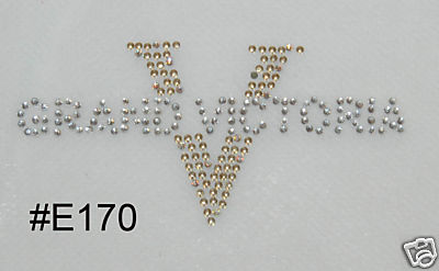 1PC~GRAND VICTORIA LOGO~IRON ON CRYSTAL MOTIF APPLIQUE