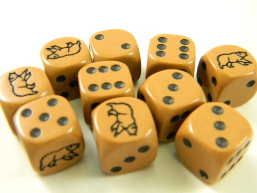 DUNGEONS /& DRAGONS Brown Bear Set of 10 Six Sided Dice Roleplay Game D/&D