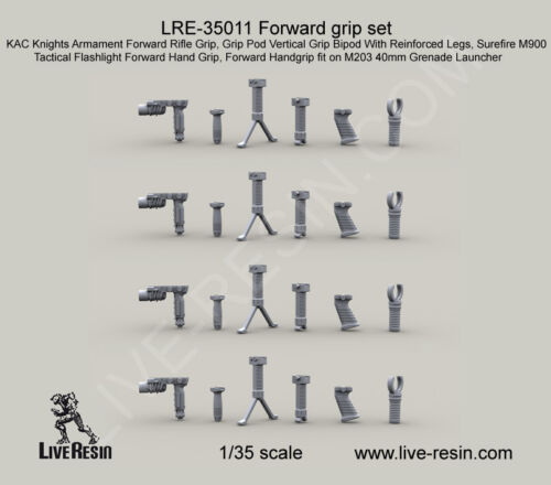 Live Resin 1//35 LRE-35011 Forward Grip Set 5 Kind of Forward Grip