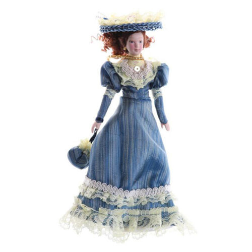 1:12 Dollhouse Miniature Elegant Porcelain Dolls Dollhouse Victorian Lady D$N