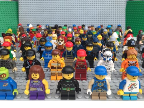 Lego Minifigures X 10 con cabello de sombrero o accesorio Figuras Mini Figuras Lote De Trabajo