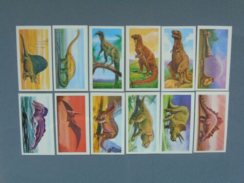 Cadbury Schweppes Co Complete Set of 12 Age of Dinosaur 1971 Mint Condition 