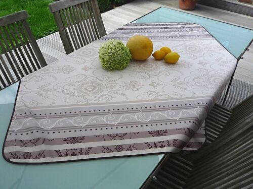 Tischdecke Provence 120x120 cm creme grau aus Frankreich pflegeleicht bügelfrei 
