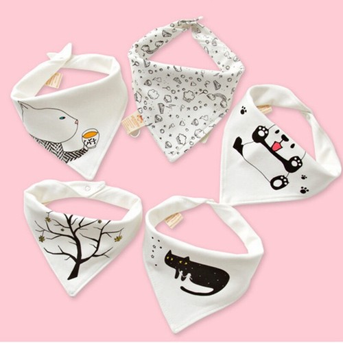 5PCS Enfants Bébé Bavoirs Garçon Fille salive serviette Dribble Triangle Bandana TABLIER NOUVEAU