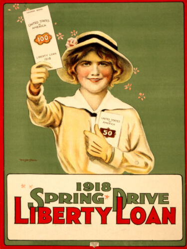 Vintage POSTER.Stylish Graphics.1918 Liberty Bonds.Wall Art Decor.1236 