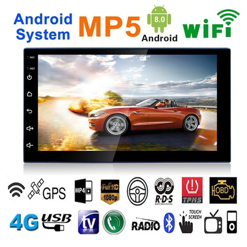 Android 8.1 Car Stereo MP5 Player GPS Navigation 7/" 2 Din Radio WiFi BT FM Unit